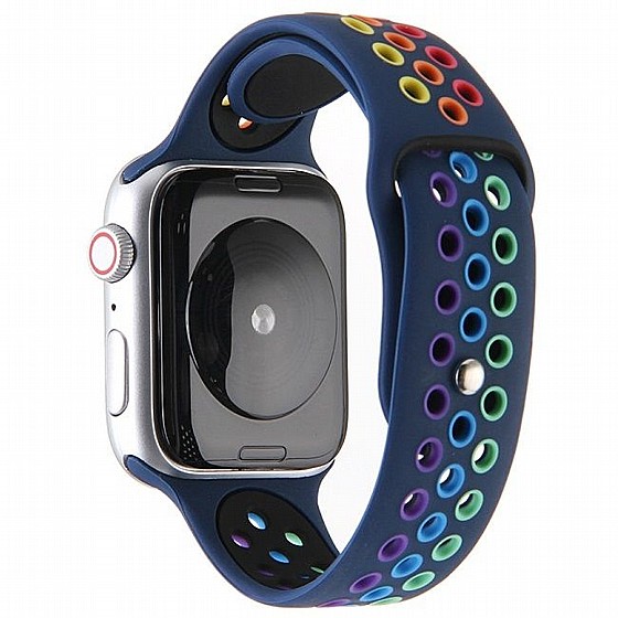 ����� ������� ���� Rainbow Sport Silicone Band ���� LaTera ����� ��� ����: Apple Watch 38mm/40mm/41mm (��� Dark Blue)