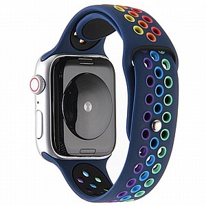 ����� ������� ���� Rainbow Sport Silicone Band ���� LaTera ����� ��� ����: Apple Watch 38mm/40mm/41mm (��� Dark Blue)