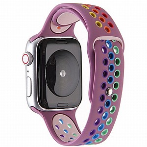 ����� ������� ���� Rainbow Sport Silicone Band ���� LaTera ����� ��� ����: Apple Watch 38mm/40mm/41mm (��� Purple)