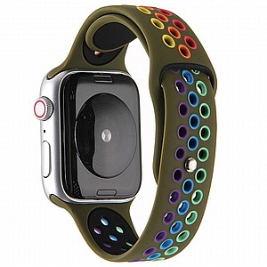 ����� ������� ���� Rainbow Sport Silicone Band ���� LaTera ����� ��� ����: Apple Watch 38mm/40mm/41mm (��� Olive Green)