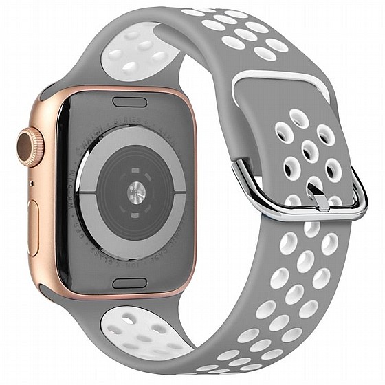 ����� ������� ���� Two Tone Sport Silicone Band ���� LaTera ����� ��� ����: Apple Watch 42mm/44mm/45mm (��� Grey/White)