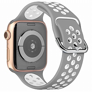 רצועת סיליקון מדגם Two Tone Sport Silicone Band מבית LaTera לשעון חכם מדגם: Apple Watch 42mm/44mm/45mm (צבע Grey/White) רצועת סיליקון מדגם Two Tone Sport Silicone Band מבית LaTera לשעון חכם מדגם: Apple Watch 42mm/44mm/45mm (צבע Grey/White)
