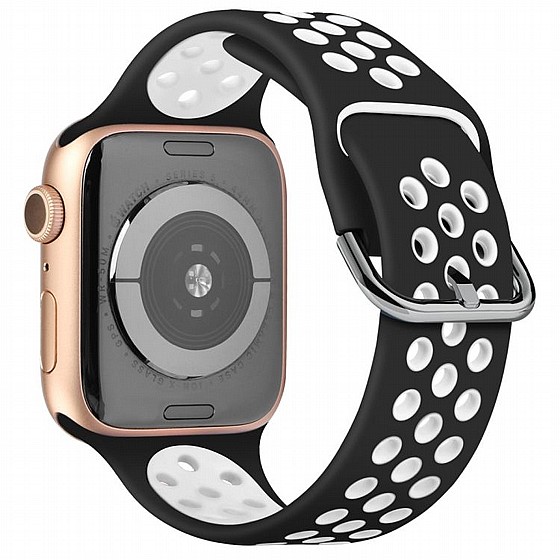 ����� ������� ���� Two Tone Sport Silicone Band ���� LaTera ����� ��� ����: Apple Watch 42mm/44mm/45mm (��� Black/White)