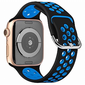 ����� ������� ���� Two Tone Sport Silicone Band ���� LaTera ����� ��� ����: Apple Watch 42mm/44mm/45mm (��� Black/Blue)