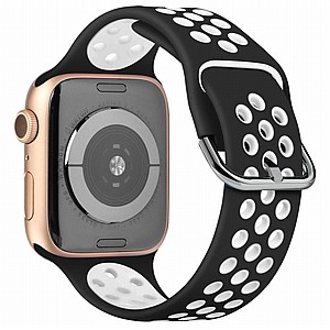 ����� ������� ���� Two Tone Sport Silicone Band ���� LaTera ����� ��� ����: Apple Watch 38mm/40mm/41mm (��� Black/White)