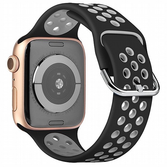 ����� ������� ���� Two Tone Sport Silicone Band ���� LaTera ����� ��� ����: Apple Watch 38mm/40mm/41mm (��� Black/Grey)