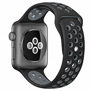 רצועת סיליקון מדגם Sport Silicone Band מבית LaTera לשעון חכם מדגם: Apple Watch 42mm/44mm/45mm (צבע Black/Grey) רצועת סיליקון מדגם Sport Silicone Band מבית LaTera לשעון חכם מדגם: Apple Watch 42mm/44mm/45mm (צבע Black/Grey)