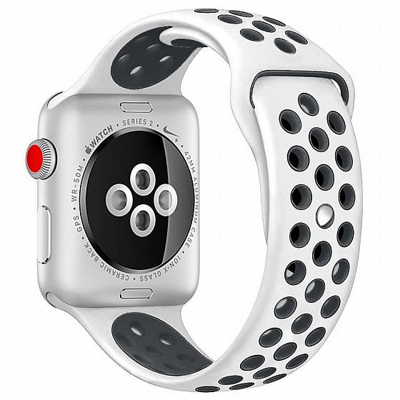 ����� ������� ���� Sport Silicone Band ���� LaTera ����� ��� ����: Apple Watch 38mm/40mm/41mm (��� White/Black)