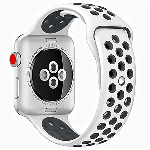 רצועת סיליקון מדגם Sport Silicone Band מבית LaTera לשעון חכם מדגם: Apple Watch 38mm/40mm/41mm (צבע White/Black) רצועת סיליקון מדגם Sport Silicone Band מבית LaTera לשעון חכם מדגם: Apple Watch 38mm/40mm/41mm (צבע White/Black)