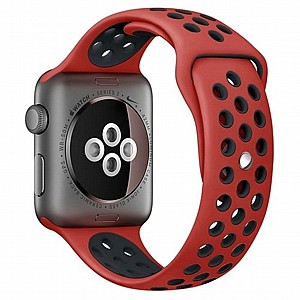רצועת סיליקון מדגם Sport Silicone Band מבית LaTera לשעון חכם מדגם: Apple Watch 38mm/40mm/41mm (צבע Red/Black) רצועת סיליקון מדגם Sport Silicone Band מבית LaTera לשעון חכם מדגם: Apple Watch 38mm/40mm/41mm (צבע Red/Black)