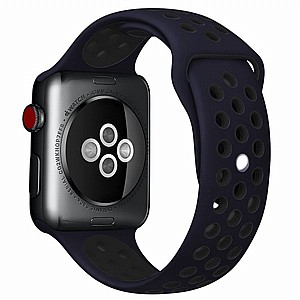 רצועת סיליקון מדגם Sport Silicone Band מבית LaTera לשעון חכם מדגם: Apple Watch 38mm/40mm/41mm (צבע Blue/Black) רצועת סיליקון מדגם Sport Silicone Band מבית LaTera לשעון חכם מדגם: Apple Watch 38mm/40mm/41mm (צבע Blue/Black)