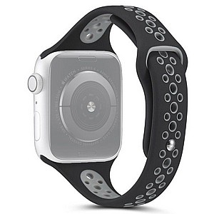 רצועת סיליקון מדגם Little Waist Sport Silicone Band מבית LaTera לשעון חכם מדגם: Apple Watch 38mm/40mm/41mm (צבע Black/Grey) רצועת סיליקון מדגם Little Waist Sport Silicone Band מבית LaTera לשעון חכם מדגם: Apple Watch 38mm/40mm/41mm (צבע Black/Grey)
