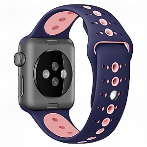 רצועת סיליקון מדגם Two Tone Porous Silicone Band מבית LaTera לשעון חכם מדגם: Apple Watch 42mm/44mm/45mm (צבע Purple/Pink) רצועת סיליקון מדגם Two Tone Porous Silicone Band מבית LaTera לשעון חכם מדגם: Apple Watch 42mm/44mm/45mm (צבע Purple/Pink)