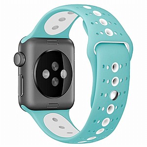 ����� ������� ����  Two Tone Porous Silicone Band ���� LaTera ����� ��� ����: Apple Watch 38mm/40mm/41mm (��� Green/White)