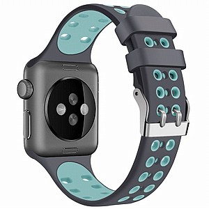רצועת סיליקון מדגם Two Color Double Silicone Band מבית LaTera לשעון חכם מדגם: Apple Watch 42mm/44mm/45mm (צבע Gray/Green) רצועת סיליקון מדגם Two Color Double Silicone Band מבית LaTera לשעון חכם מדגם: Apple Watch 42mm/44mm/45mm (צבע Gray/Green)