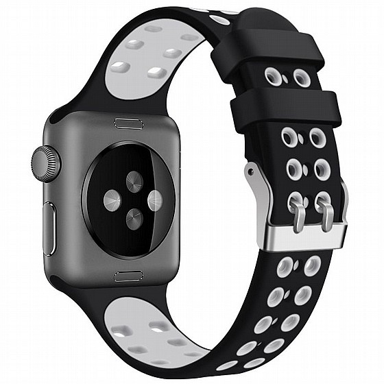 ����� ������� ����  Two Color Double Silicone Band ���� LaTera ����� ��� ����: Apple Watch 42mm/44mm/45mm (��� Black/White)