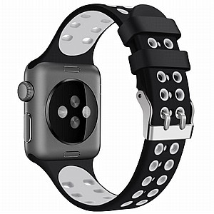 רצועת סיליקון מדגם Two Color Double Silicone Band מבית LaTera לשעון חכם מדגם: Apple Watch 42mm/44mm/45mm (צבע Black/White) רצועת סיליקון מדגם Two Color Double Silicone Band מבית LaTera לשעון חכם מדגם: Apple Watch 42mm/44mm/45mm (צבע Black/White)