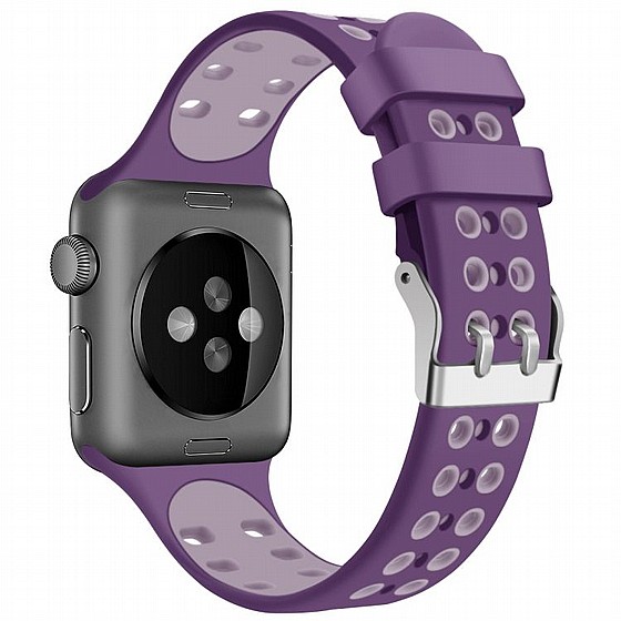 ����� ������� ����  Two Color Double Silicone Band ���� LaTera ����� ��� ����: Apple Watch 38mm/40mm/41mm (��� Purple)