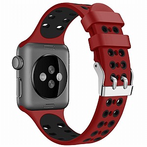 ����� ������� ����  Two Color Double Silicone Band ���� LaTera ����� ��� ����: Apple Watch 38mm/40mm/41mm (��� Red/Black)