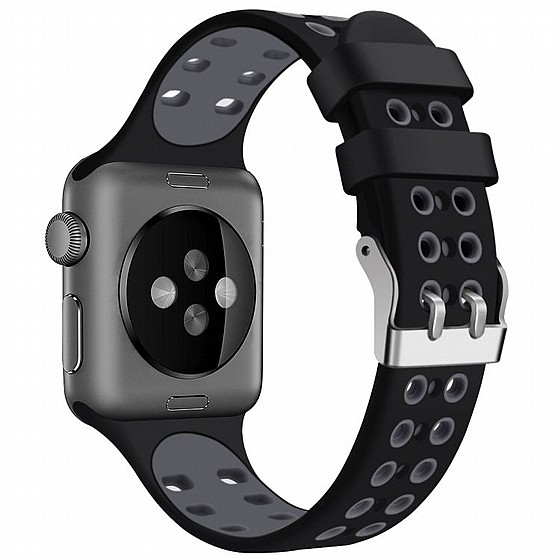����� ������� ����  Two Color Double Silicone Band ���� LaTera ����� ��� ����: Apple Watch 38mm/40mm/41mm (��� Black/Gray)