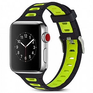 ����� ������� ����  T-Shape Two Color Silicone Band ���� LaTera ����� ��� ����: Apple Watch 42mm/44mm/45mm (��� Black/Yellow)