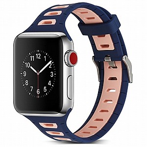 ����� ������� ����  T-Shape Two Color Silicone Band ���� LaTera ����� ��� ����: Apple Watch 42mm/44mm/45mm (��� Pink/Blue)