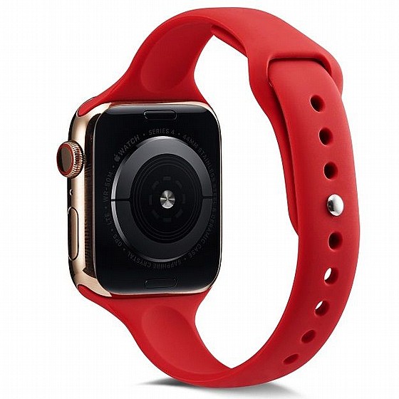 ����� ������� ����  Thin Silicone Band ���� LaTera ����� ��� ����: Apple Watch 38mm/40mm/41mm (��� Camellia Red)