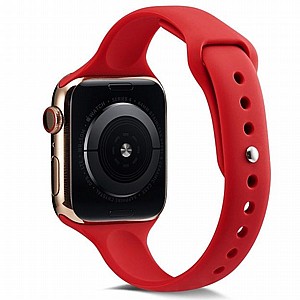 רצועת סיליקון מדגם Thin Silicone Band מבית LaTera לשעון חכם מדגם: Apple Watch 38mm/40mm/41mm (צבע Camellia Red) רצועת סיליקון מדגם Thin Silicone Band מבית LaTera לשעון חכם מדגם: Apple Watch 38mm/40mm/41mm (צבע Camellia Red)