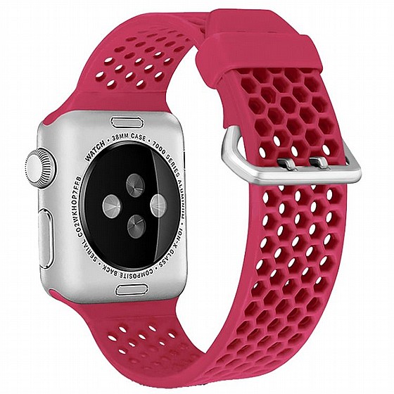 ����� ������� ����  Two Tone Honeycomb Silicone Band ���� LaTera ����� ��� ����: Apple Watch 42mm/44mm/45mm (��� Red)