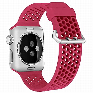 ����� ������� ����  Two Tone Honeycomb Silicone Band ���� LaTera ����� ��� ����: Apple Watch 42mm/44mm/45mm (��� Red)