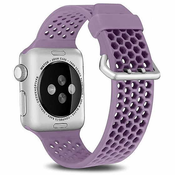 ����� ������� ����  Two Tone Honeycomb Silicone Band ���� LaTera ����� ��� ����: Apple Watch 38mm/40mm/41mm (��� Light Purple)