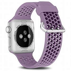 רצועת סיליקון מדגם Two Tone Honeycomb Silicone Band מבית LaTera לשעון חכם מדגם: Apple Watch 38mm/40mm/41mm (צבע Light Purple) רצועת סיליקון מדגם Two Tone Honeycomb Silicone Band מבית LaTera לשעון חכם מדגם: Apple Watch 38mm/40mm/41mm (צבע Light Purple)