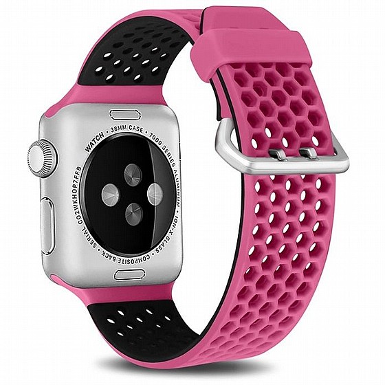 ����� ������� ����  Two Tone Honeycomb Silicone Band ���� LaTera ����� ��� ����: Apple Watch 38mm/40mm/41mm (��� Pink/Black)