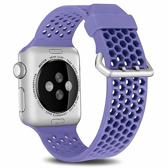 ����� ������� ����  Two Tone Honeycomb Silicone Band ���� LaTera ����� ��� ����: Apple Watch 38mm/40mm/41mm (��� Purple)