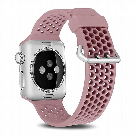 ����� ������� ����  Two Tone Honeycomb Silicone Band ���� LaTera ����� ��� ����: Apple Watch 38mm/40mm/41mm (��� Light Pink)