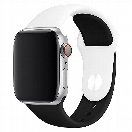 ����� ������� ����  Double Colors Silicone Band ���� LaTera ����� ��� ����: Apple Watch 42mm/44mm/45mm (��� White/Black)