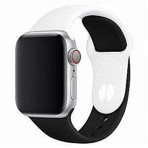 ����� ������� ����  Double Colors Silicone Band ���� LaTera ����� ��� ����: Apple Watch 42mm/44mm/45mm (��� White/Black)