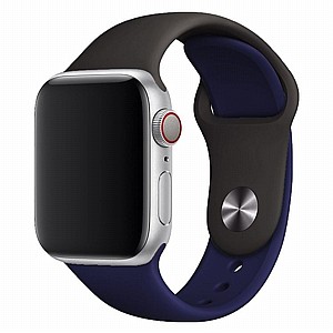 ����� ������� ����  Double Colors Silicone Band ���� LaTera ����� ��� ����: Apple Watch 42mm/44mm/45mm (��� Dark Gray/Blue)