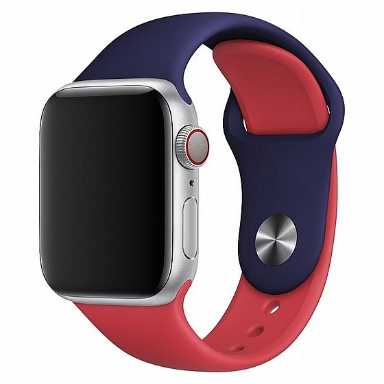����� ������� ����  Double Colors Silicone Band ���� LaTera ����� ��� ����: Apple Watch 42mm/44mm/45mm (��� Dark Blue/Red)