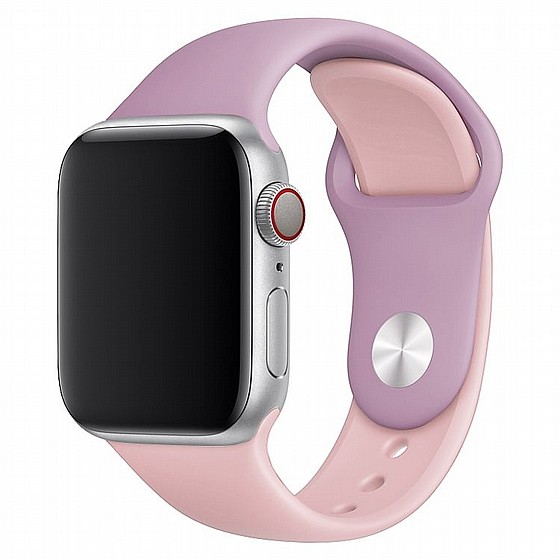 ����� ������� ����  Double Colors Silicone Band ���� LaTera ����� ��� ����: Apple Watch 42mm/44mm/45mm (��� Purple/Light Pink)