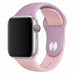 ����� ������� ����  Double Colors Silicone Band ���� LaTera ����� ��� ����: Apple Watch 42mm/44mm/45mm (��� Purple/Light Pink)