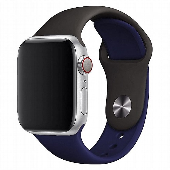 ����� ������� ����  Double Colors Silicone Band ���� LaTera ����� ��� ����: Apple Watch 38mm/40mm/41mm (��� Dark Gray/Blue)