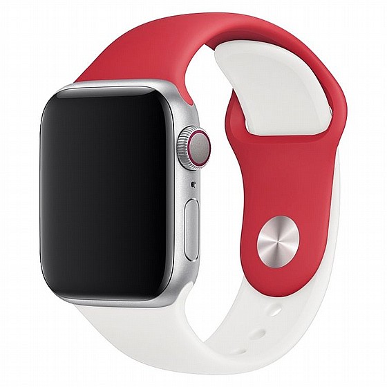 ����� ������� ����  Double Colors Silicone Band ���� LaTera ����� ��� ����: Apple Watch 38mm/40mm/41mm (��� White/Red)