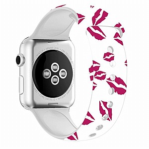 רצועת סיליקון מדגם Printing Double Nail Silicone Band מבית LaTera לשעון חכם מדגם: Apple Watch 42mm/44mm/45mm (צבע Big Red Lips) רצועת סיליקון מדגם Printing Double Nail Silicone Band מבית LaTera לשעון חכם מדגם: Apple Watch 42mm/44mm/45mm (צבע Big Red Lips)
