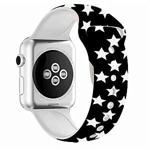 ����� ������� ���� Printing Double Nail Silicone Band ���� LaTera ����� ��� ����: Apple Watch 38mm/40mm/41mm (��� Black Star)