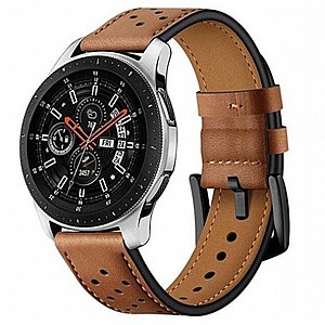 רצועת עור מדגם Eyelet Sport Leather Band מבית LaTera לשעון חכם מדגם: Samsung Galaxy Watch 46mm (צבע Brown) רצועת עור מדגם Eyelet Sport Leather Band מבית LaTera לשעון חכם מדגם: Samsung Galaxy Watch 46mm (צבע Brown)