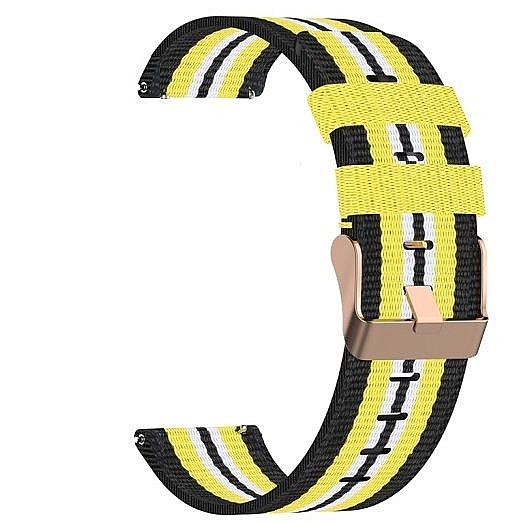 ����� �� / ������ ����  Woven Textured Nylon Band ���� LaTera ����� ��� ����: Samsung Galaxy Watch  46mm (��� Black/Yellow)