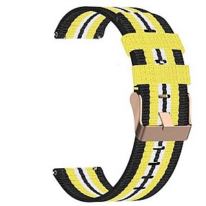 ����� �� / ������ ����  Woven Textured Nylon Band ���� LaTera ����� ��� ����: Samsung Galaxy Watch  46mm (��� Black/Yellow)