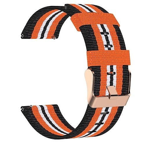 ����� �� / ������ ����  Woven Textured Nylon Band ���� LaTera ����� ��� ����: Samsung Galaxy Watch  46mm (��� Black/Orange)
