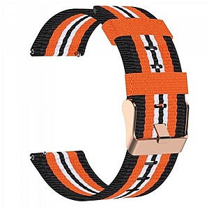 ����� �� / ������ ����  Woven Textured Nylon Band ���� LaTera ����� ��� ����: Samsung Galaxy Watch  46mm (��� Black/Orange)